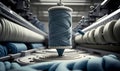 loom, production of threads and textiles. Generated AI Royalty Free Stock Photo