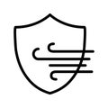 Fabric properties flat line icon. Clothes material icon on white background. Garment property symbols. Outline sign for