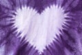 The fabric is purple dye ,heart shaped Royalty Free Stock Photo