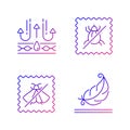 Fabric quality characteristics gradient linear vector icons set Royalty Free Stock Photo