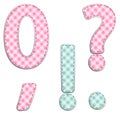 Fabric retro numbers in shabby chic style