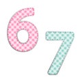 Fabric retro numbers in shabby chic style