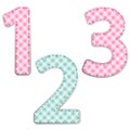 Fabric retro numbers in shabby chic style