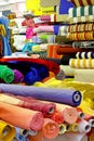 Fabric rolls warehouse Royalty Free Stock Photo