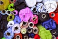 Fabric on sale in a street market Royalty Free Stock Photo