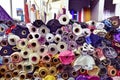 Fabric on sale in a street market, filtered Royalty Free Stock Photo