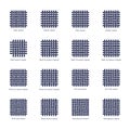 Fabric sample flat line icons set. Weave types - basket, satin, plain, rib. Woven swatches of twill, houndstooth, oxford Royalty Free Stock Photo