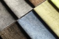 Fabric samples of different colors for interior design Royalty Free Stock Photo