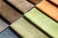 Fabric samples of different colors for interior design Royalty Free Stock Photo