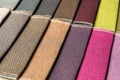 Fabric samples of different colors for interior design Royalty Free Stock Photo