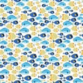 Fabric seamless pattern with sea fishes Royalty Free Stock Photo