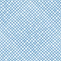 Fabric seamless pattern with textile mesh texture, blue on white background. Simple wallpaper doodle grid, grunge canvas Royalty Free Stock Photo