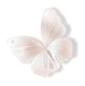 Fabric shiny pearly color butterfly isolated on white background. Retro style Gift for woman or girl. Wedding decor. Good morning