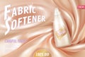 Fabric softener 3d realistic promotional poster template.