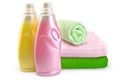 Fabric softener with towels Royalty Free Stock Photo