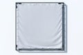 Fabric Square Banner Mockup, Vinyl Poster Printing at Bright Background. Copy Space. Empty Space. 3d rendering