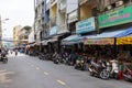 Fabric stores in an alley in district 5 in Saigon Royalty Free Stock Photo