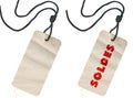 Fabric tags, empty and with Soldes inscription Royalty Free Stock Photo