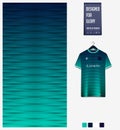 Fabric textile pattern design soccer jersey, football kit, e-sport, sport uniform. T-shirt mockup template. Abstract background.