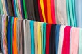 Fabric textile showcase, colorful materials