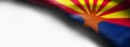 Fabric texture of the Arizona Flag background - flag on white background - right top corner - free copy space Royalty Free Stock Photo