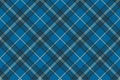 Fabric texture blue check plaid pattern Royalty Free Stock Photo