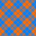 Fabric texture diagonal pattern seamless orange and blue Royalty Free Stock Photo