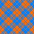 Fabric texture diagonal pattern seamless orange and blue Royalty Free Stock Photo