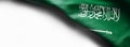 Fabric texture flag of Saudi Arabia on white background Royalty Free Stock Photo