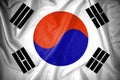 Fabric texture of the flag of South Korea Royalty Free Stock Photo