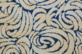 Fabric texture with line. Textile material background with abstract pattern, close up. Carpet texture with blue line Royalty Free Stock Photo