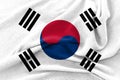 Fabric texture national flag of South Korea Royalty Free Stock Photo