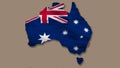 Isolated Australia flag over territory Royalty Free Stock Photo