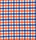 Fabric texture white, red , blue repeated stripes and squares