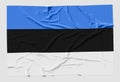 Flag of Estonia. Fabric textured Estonia flag isolated on white background. 3D illustration