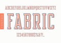 Fabric vector condensed retro typeface, uppercase letters and nu