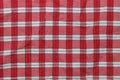 Fabric with vertical and horizontal stripes. Macro. Russia.