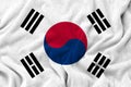 Fabric wavy texture national flag of South Korea Royalty Free Stock Photo