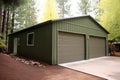 fabricated metal garage with sliding doors