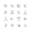 Fabricating line icons collection. Welding, Machining, Assembly, Construction, Crafting, Designing, Engineering vector