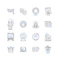 Fabrication line icons collection. Welding, Manufacturing, Machining, Forming, Cutting, Assembly, Design vector and Royalty Free Stock Photo