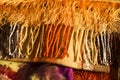 Fabrics of different colors of scarves Royalty Free Stock Photo