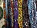 Fabrics with oriental motifs.