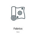 Fabrics outline vector icon. Thin line black fabrics icon, flat vector simple element illustration from editable sew concept Royalty Free Stock Photo