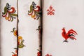 Fabrics with Russian patterns are exactly next Royalty Free Stock Photo