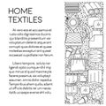 Fabrics and textile for home line icons poster, cotton products