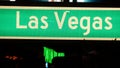 Fabulos Las Vegas, traffic sign glowing on The Strip in sin city of USA. Iconic signboard on the road to Fremont street in Nevada Royalty Free Stock Photo