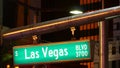 Fabulos Las Vegas, traffic sign glowing on The Strip in sin city of USA. Iconic signboard on the road to Fremont street in Nevada Royalty Free Stock Photo