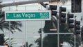 Fabulos Las Vegas, traffic sign on The Strip in sin city of USA. Iconic signboard on the road to Fremont street in Nevada desert. Royalty Free Stock Photo