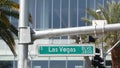 Fabulos Las Vegas, traffic sign on The Strip in sin city of USA. Iconic signboard on the road to Fremont street in Nevada desert. Royalty Free Stock Photo